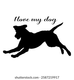 Dog silhouette, dog, dog breeds, logo, vector, silhouette, i love my dog, animal, illustration, icon, sign, design, black, symbol, pet, love