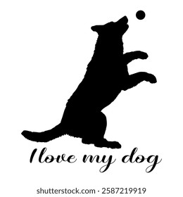 Dog silhouette, dog, dog breeds, logo, vector, silhouette, i love my dog, animal, illustration, icon, sign, design, black, symbol, pet, love