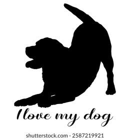 Dog silhouette, dog, dog breeds, logo, vector, silhouette, i love my dog, animal, illustration, icon, sign, design, black, symbol, pet, love