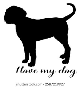 Dog silhouette, dog, dog breeds, logo, vector, silhouette, i love my dog, animal, illustration, icon, sign, design, black, symbol, pet, love