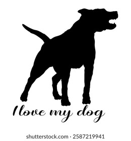 Dog silhouette, dog, dog breeds, logo, vector, silhouette, i love my dog, animal, illustration, icon, sign, design, black, symbol, pet, love