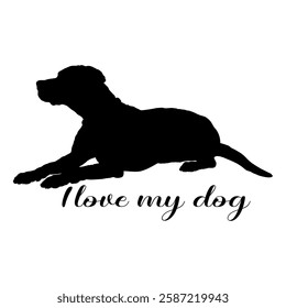 Dog silhouette, dog, dog breeds, logo, vector, silhouette, i love my dog, animal, illustration, icon, sign, design, black, symbol, pet, love