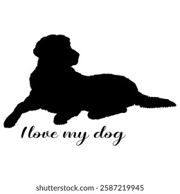 Dog silhouette, dog, dog breeds, logo, vector, silhouette, i love my dog, animal, illustration, icon, sign, design, black, symbol, pet, love