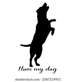 Dog silhouette, dog, dog breeds, logo, vector, silhouette, i love my dog, animal, illustration, icon, sign, design, black, symbol, pet, love