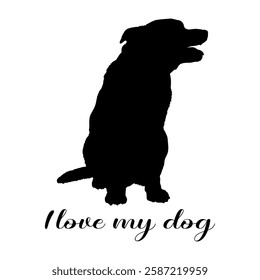 Dog silhouette, dog, dog breeds, logo, vector, silhouette, i love my dog, animal, illustration, icon, sign, design, black, symbol, pet, love