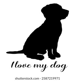 Dog silhouette, dog, dog breeds, logo, vector, silhouette, i love my dog, animal, illustration, icon, sign, design, black, symbol, pet, love