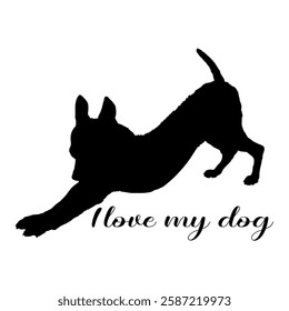 Dog silhouette, dog, dog breeds, logo, vector, silhouette, i love my dog, animal, illustration, icon, sign, design, black, symbol, pet, love