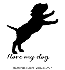 Dog silhouette, dog, dog breeds, logo, vector, silhouette, i love my dog, animal, illustration, icon, sign, design, black, symbol, pet, love