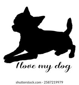 Dog silhouette, dog, dog breeds, logo, vector, silhouette, i love my dog, animal, illustration, icon, sign, design, black, symbol, pet, love