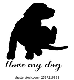 Dog silhouette, dog, dog breeds, logo, vector, silhouette, i love my dog, animal, illustration, icon, sign, design, black, symbol, pet, love