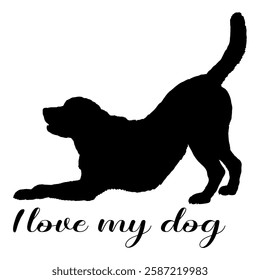 Dog silhouette, dog, dog breeds, logo, vector, silhouette, i love my dog, animal, illustration, icon, sign, design, black, symbol, pet, love