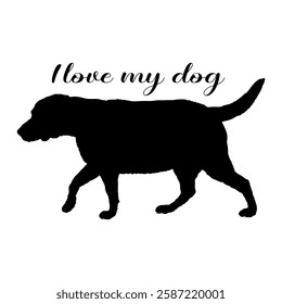 Dog silhouette, dog, dog breeds, logo, vector, silhouette, i love my dog, animal, illustration, icon, sign, design, black, symbol, pet, love