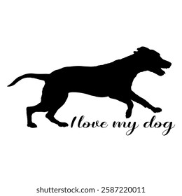 Dog silhouette, dog, dog breeds, logo, vector, silhouette, i love my dog, animal, illustration, icon, sign, design, black, symbol, pet, love