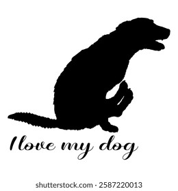 Dog silhouette, dog, dog breeds, logo, vector, silhouette, i love my dog, animal, illustration, icon, sign, design, black, symbol, pet, love