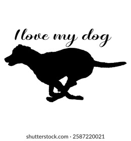 Dog silhouette, dog, dog breeds, logo, vector, silhouette, i love my dog, animal, illustration, icon, sign, design, black, symbol, pet, love