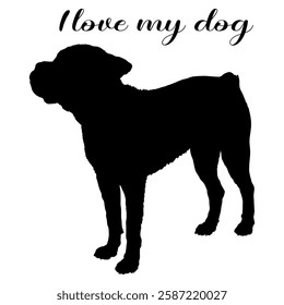 Dog silhouette, dog, dog breeds, logo, vector, silhouette, i love my dog, animal, illustration, icon, sign, design, black, symbol, pet, love