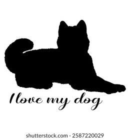 Dog silhouette, dog, dog breeds, logo, vector, silhouette, i love my dog, animal, illustration, icon, sign, design, black, symbol, pet, love