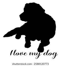 dog silhouette, dog, dog breeds, logo, vector, silhouette, i love my dog, animal, illustration, icon, sign, design, black, symbol, pet, love
