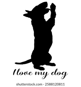 dog silhouette, dog, dog breeds, logo, vector, silhouette, i love my dog, animal, illustration, icon, sign, design, black, symbol, pet, love
