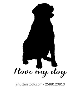 dog silhouette, dog, dog breeds, logo, vector, silhouette, i love my dog, animal, illustration, icon, sign, design, black, symbol, pet, love
