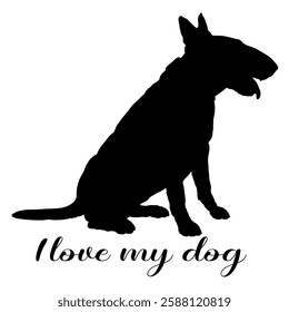 dog silhouette, dog, dog breeds, logo, vector, silhouette, i love my dog, animal, illustration, icon, sign, design, black, symbol, pet, love
