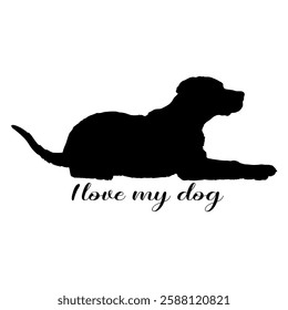 dog silhouette, dog, dog breeds, logo, vector, silhouette, i love my dog, animal, illustration, icon, sign, design, black, symbol, pet, love
