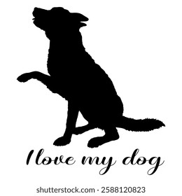 dog silhouette, dog, dog breeds, logo, vector, silhouette, i love my dog, animal, illustration, icon, sign, design, black, symbol, pet, love
