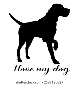 dog silhouette, dog, dog breeds, logo, vector, silhouette, i love my dog, animal, illustration, icon, sign, design, black, symbol, pet, love
