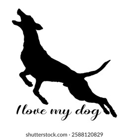 dog silhouette, dog, dog breeds, logo, vector, silhouette, i love my dog, animal, illustration, icon, sign, design, black, symbol, pet, love
