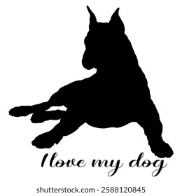 dog silhouette, dog, dog breeds, logo, vector, silhouette, i love my dog, animal, illustration, icon, sign, design, black, symbol, pet, love
