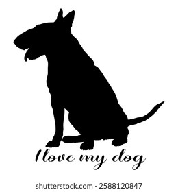 dog silhouette, dog, dog breeds, logo, vector, silhouette, i love my dog, animal, illustration, icon, sign, design, black, symbol, pet, love
