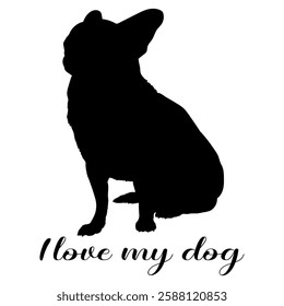 dog silhouette, dog, dog breeds, logo, vector, silhouette, i love my dog, animal, illustration, icon, sign, design, black, symbol, pet, love
