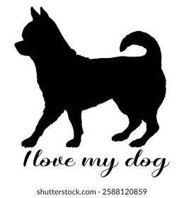 dog silhouette, dog, dog breeds, logo, vector, silhouette, i love my dog, animal, illustration, icon, sign, design, black, symbol, pet, love
