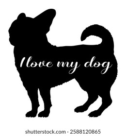 dog silhouette, dog, dog breeds, logo, vector, silhouette, i love my dog, animal, illustration, icon, sign, design, black, symbol, pet, love
