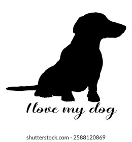 dog silhouette, dog, dog breeds, logo, vector, silhouette, i love my dog, animal, illustration, icon, sign, design, black, symbol, pet, love
