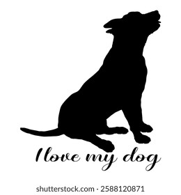 dog silhouette, dog, dog breeds, logo, vector, silhouette, i love my dog, animal, illustration, icon, sign, design, black, symbol, pet, love
