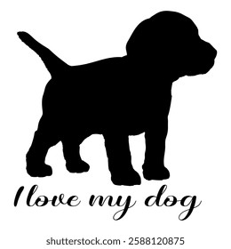 dog silhouette, dog, dog breeds, logo, vector, silhouette, i love my dog, animal, illustration, icon, sign, design, black, symbol, pet, love
