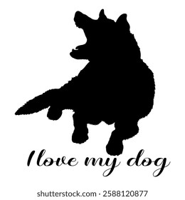 dog silhouette, dog, dog breeds, logo, vector, silhouette, i love my dog, animal, illustration, icon, sign, design, black, symbol, pet, love
