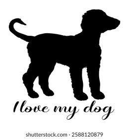 dog silhouette, dog, dog breeds, logo, vector, silhouette, i love my dog, animal, illustration, icon, sign, design, black, symbol, pet, love
