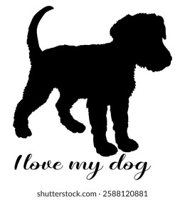 dog silhouette, dog, dog breeds, logo, vector, silhouette, i love my dog, animal, illustration, icon, sign, design, black, symbol, pet, love
