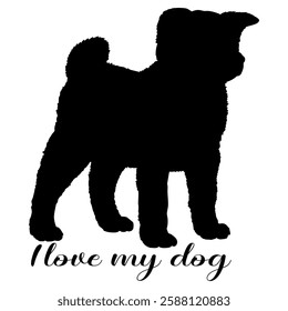 dog silhouette, dog, dog breeds, logo, vector, silhouette, i love my dog, animal, illustration, icon, sign, design, black, symbol, pet, love
