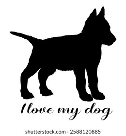 dog silhouette, dog, dog breeds, logo, vector, silhouette, i love my dog, animal, illustration, icon, sign, design, black, symbol, pet, love
