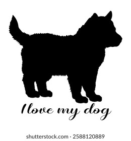 dog silhouette, dog, dog breeds, logo, vector, silhouette, i love my dog, animal, illustration, icon, sign, design, black, symbol, pet, love
