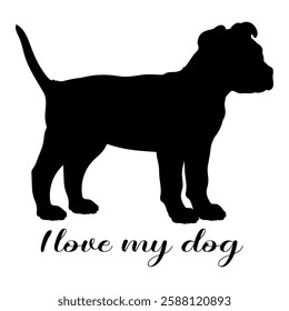 dog silhouette, dog, dog breeds, logo, vector, silhouette, i love my dog, animal, illustration, icon, sign, design, black, symbol, pet, love
