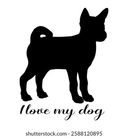 dog silhouette, dog, dog breeds, logo, vector, silhouette, i love my dog, animal, illustration, icon, sign, design, black, symbol, pet, love
