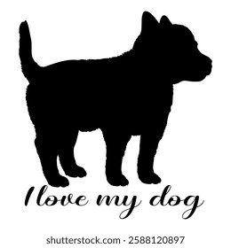 dog silhouette, dog, dog breeds, logo, vector, silhouette, i love my dog, animal, illustration, icon, sign, design, black, symbol, pet, love
