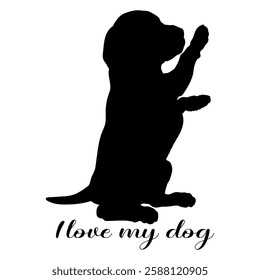 dog silhouette, dog, dog breeds, logo, vector, silhouette, i love my dog, animal, illustration, icon, sign, design, black, symbol, pet, love
