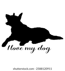 dog silhouette, dog, dog breeds, logo, vector, silhouette, i love my dog, animal, illustration, icon, sign, design, black, symbol, pet, love
