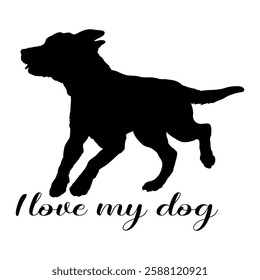 dog silhouette, dog, dog breeds, logo, vector, silhouette, i love my dog, animal, illustration, icon, sign, design, black, symbol, pet, love
