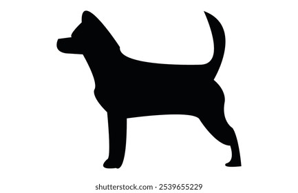 Diseño de silueta de perro con fondo blanco. 